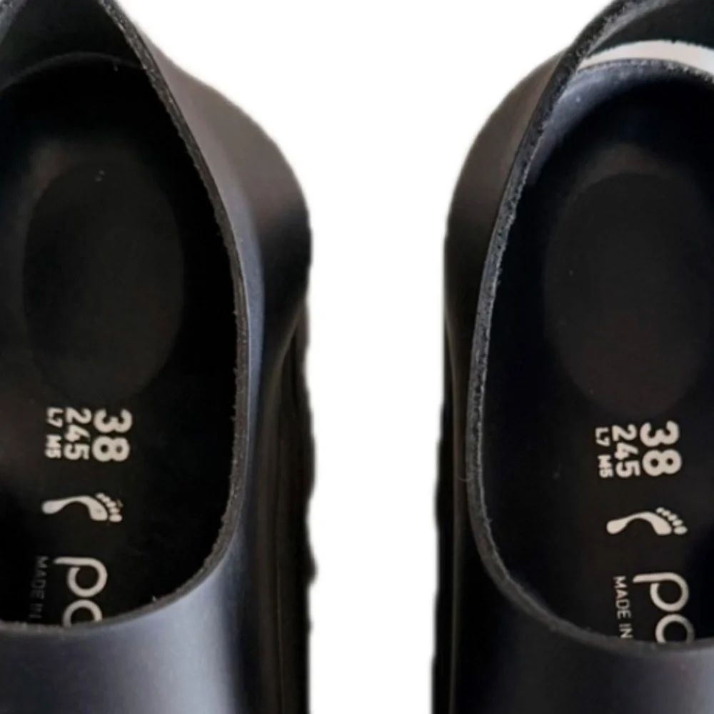 Birkenstock Milano Papillio Chunky Black Leather Sandals EU 38 US7-7.5 - Picture 4 of 7